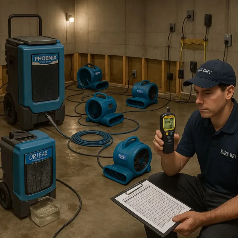Structural Drying and Dehumidification process in Mitchell, SD